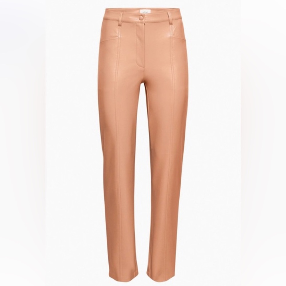 Wilfred Straight-Leg High-Rise Rebel Vegan Leather Pants in Blush